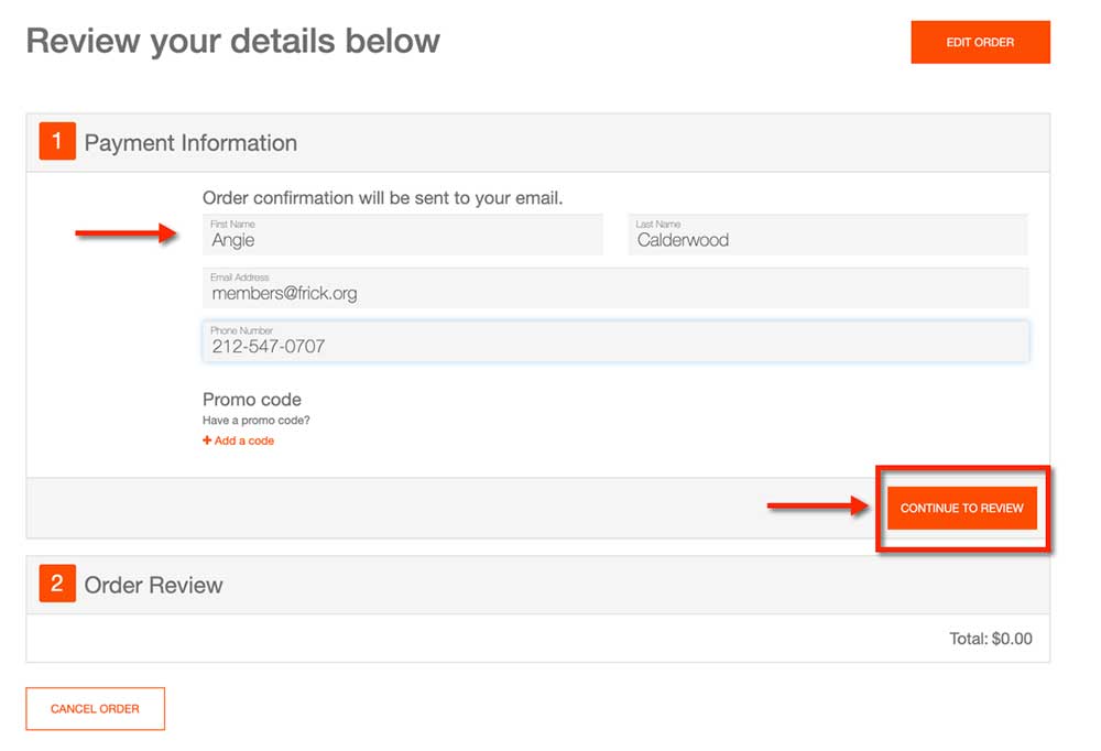 screenshot tickets contact information