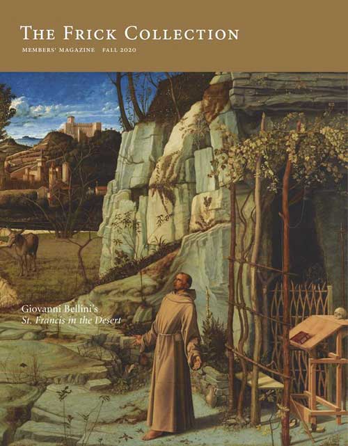 cover of Fall 2020 Member Magazine, The Frick Collection, with detail of man in robes in desert with outstretched arms