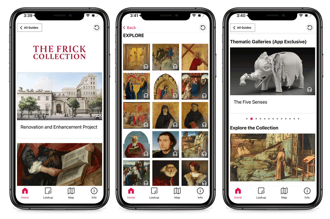 loop of bloomberg connects app displaying how to access art and info about the Frick Collection