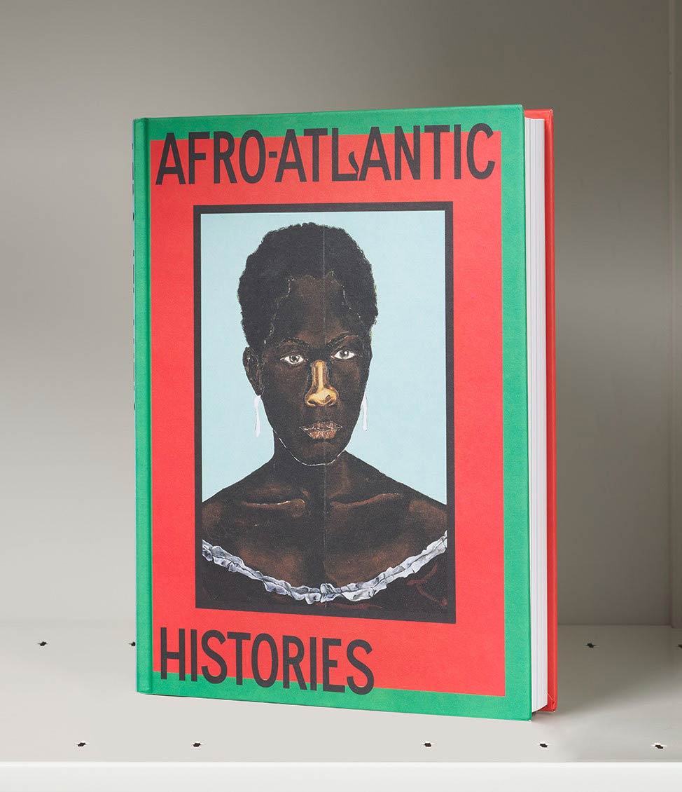 Book cover on a white shelf featuring a painted image of a Black female figure
