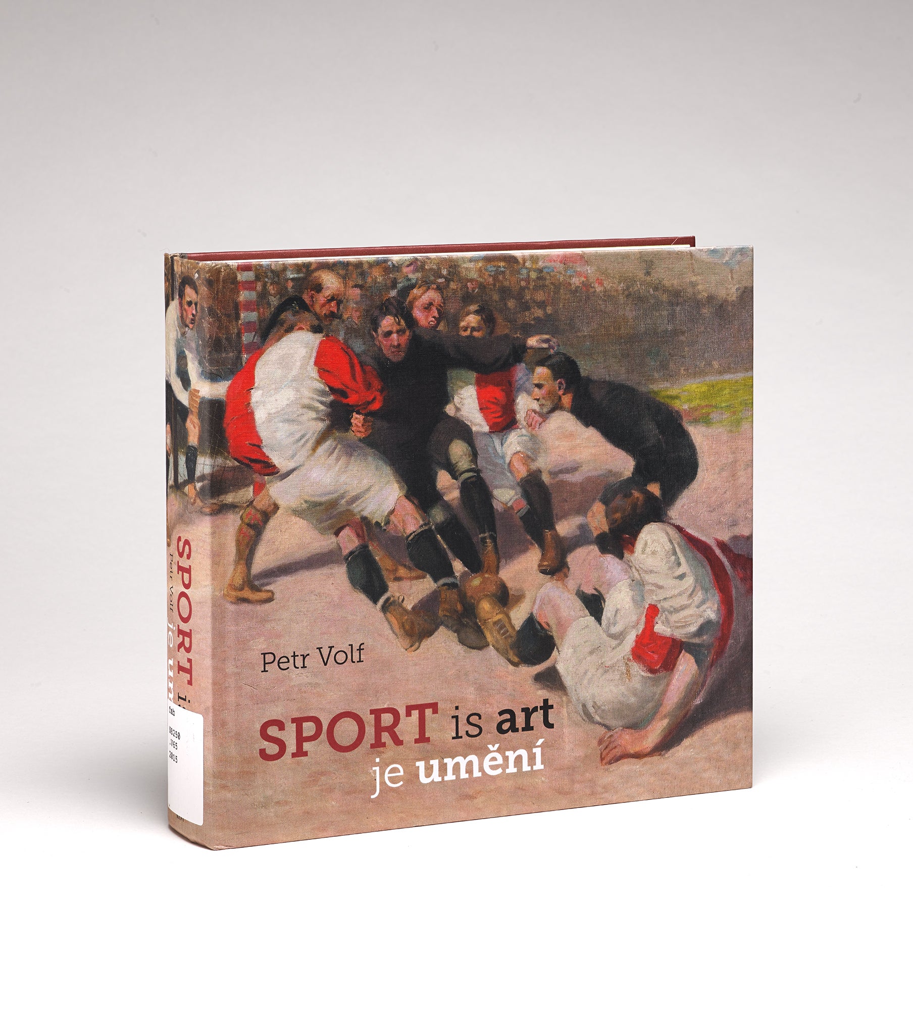 Cover of Petr Volf's "Sport is Art," featuring a detail of a Czech painting of a soccer game