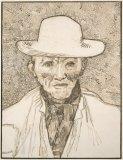 ink drawing of peasant by Van Gogh