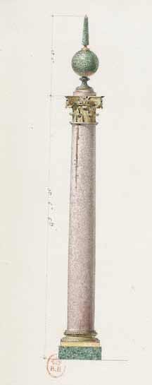 prepator drawing representing column and milliary ball