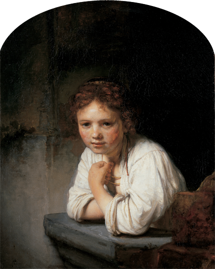 Rembrandt van Rijn (1606–1669), A Girl at a Window, 1645