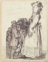 Goya, Feria en Bordeaux (Fair in Bordeaux, Female Giant), 1824-28, black crayon on paper, The Pierpont Morgan Library, New York, Gift of Gertrude Weyhe Dennis in honor of Felice Stampfle on the occasion of the 75th anniversary of the Morgan Library and the 50th anniversary of the Association of Fellows, 1999.20 © The Pierpont Morgan Library, New York.