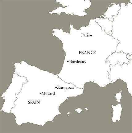 Map of Spain and France