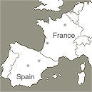 Map of Spain and France