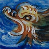 detail of a sea monster's head