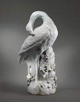 Great Bustard, Meissen porcelain, 1732, Modeled by Johann Gottlieb Kirchner (1706–?) Signed a. s. [for the former Andreas Schiefer (prob. 1690–1761), Ex. Coll. August II, Elector of Saxony and King of Poland, Japanese Palace, Dresden, 1935.248. Photo: Maggie Nimkin