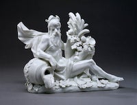 Table Decoration: Figure of a River God, Meissen porcelain, c. 1740, probably modeled by Johann Joachim Kändler (1706–1775), 1739, 2003.512. Photo: Maggie Nimkin