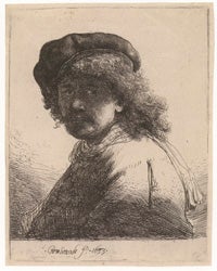 Self-Portrait in a Cap and Scarf with the Dark Face: Bust
