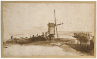 The Grain Mill 'De Bok' on the Bulwark 'Het Blauwhoofd'