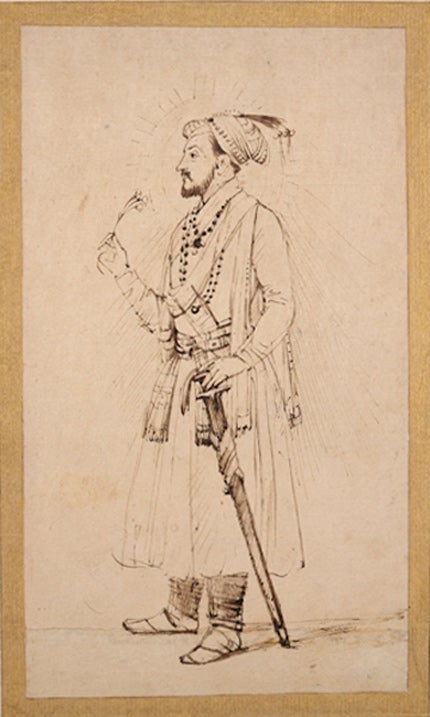 Shah Jahan, Standing with a Flower and a Sword