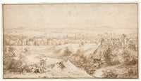 A Hilly Landscape with a Dilapidated House