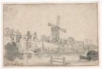 The City Walls of Delft with the Mill Called The Rose