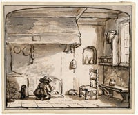 TA Kitchen with a Boy Warming Himself at the Fire