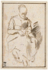 Seated Woman Scraping a Parsnip