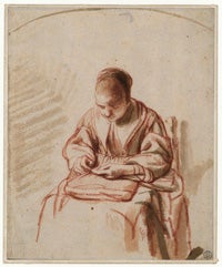 Woman Embroidering