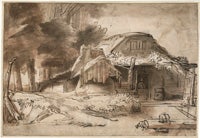 Old Farm at the Edge of a Wood (after Rembrandt)