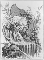 Pierre-Quentin Chedel (1705-1763) Fountain of Pinaeus (Fontaine de Penée), from Fantaisies Nouvelles, 1738