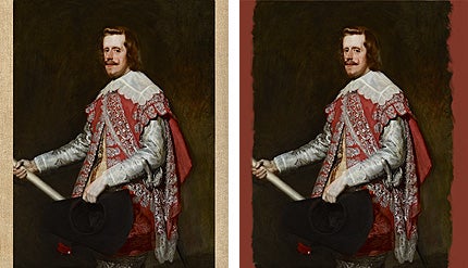 Alterations made to King Philip IV of Spain after it was painted.