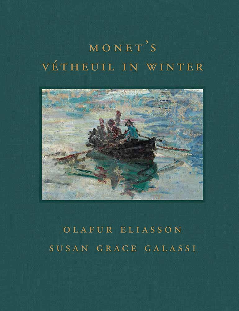 cover of Monet diptych book with detail of boat