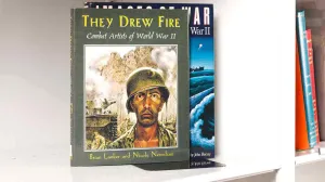 Two books stacked. The front cover features an artwork detail of a shell-shocked soldier.