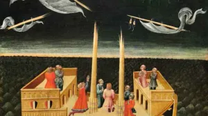 symposium program for 'Have to Have It' depicting angels over ship