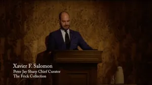 video still of Xavier Salomon lecturing
