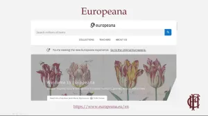 screenshot of Europeana website with 4 tulips