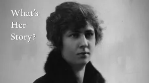 video still of What's Her Story, woman in black and white photo