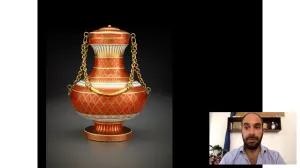 video still of Xavier Salomon and porcelain vase