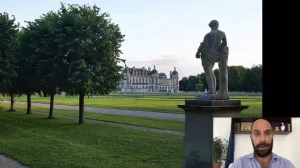 video still of Xavier Salomon and garden