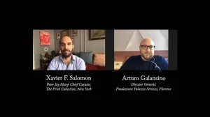 video still of Xavier Salomon and Arturo Galansino