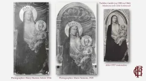 3 panels of Madonna and child