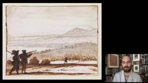 video still of Xavier Salomon and drawing