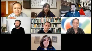 video still of seven people in webinar
