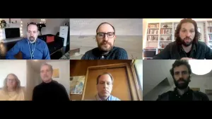 online video conference with 6 screens