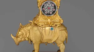 detail of rhinoncerous clock