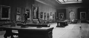 black and white photo of the West Gallery from 1935