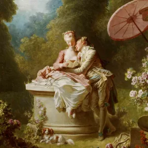 two lovers in a garden