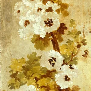 oil painting of a landscape with flowering plants