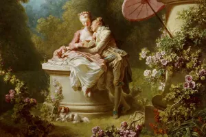 two lovers in a garden