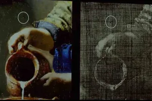 x-ray close-up of Vermeer painting