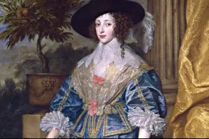 portrait of a lady in blue dress wearing a hat