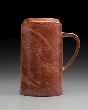 red, marbleized tankard
