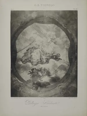 Photograph of a frescoed ceiling.