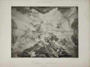 Photograph of a frescoed ceiling.