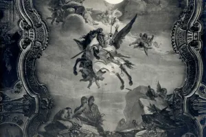 Detail photograph of a ceiling fresco.