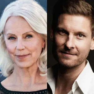 headshots of woman and man